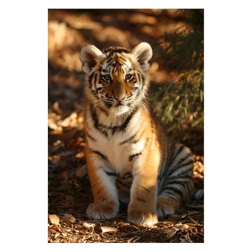 Tiger Cub: Golden Rays of the Wild - Poster 8x12