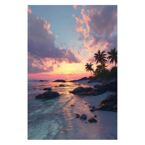 Lavender Sunset Shore - Poster 8x12