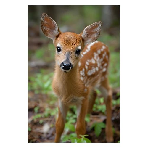 Baby Deer: Woodland Innocence - Poster 8x12