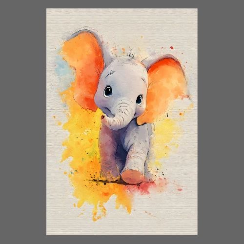 Baby Elephant: Gentle Little Giant - Poster 8x12