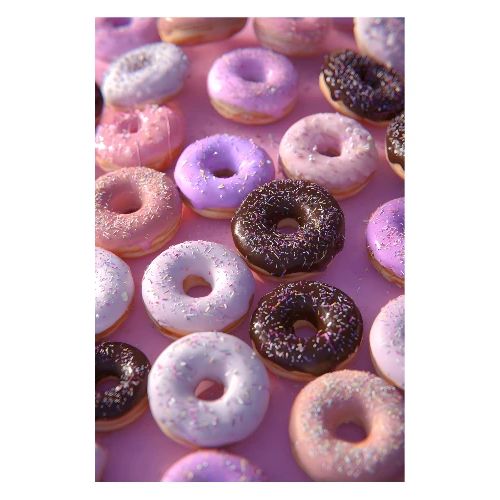 Donuts: Pink Table Delight - Poster 8x12