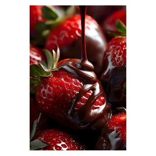 Chocolate-Kissed Strawberries - Poster 8x12