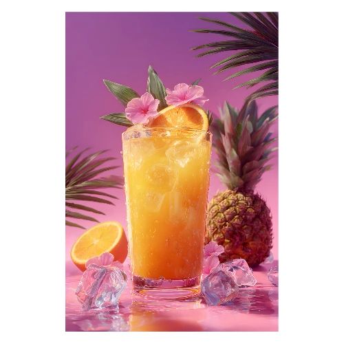 Glass of tropical juice - Poster 8x12