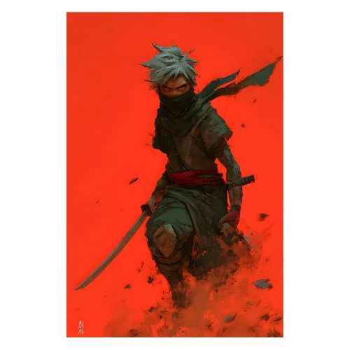 Orange Fury Ninja - Poster 8x12