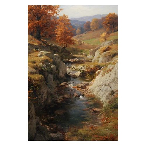 Crimson Gorge Cascade - Poster 8x12