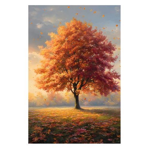 Autumn Glow in the Open Field - Poster 8x12