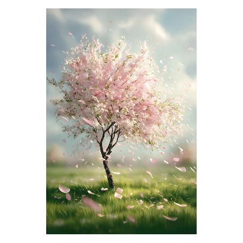 Petals in the Spring Breeze - Poster 8x12