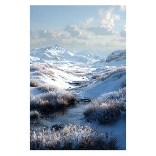Winter: Silent Valley of Snow and Light - Poster 8x12