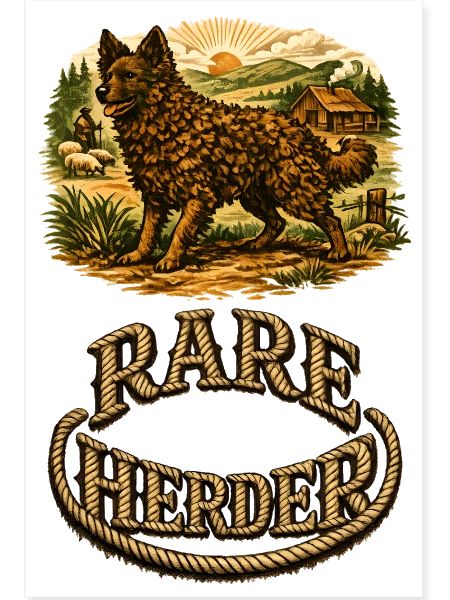 Rare Herder: Rustic Wolfdog Scene