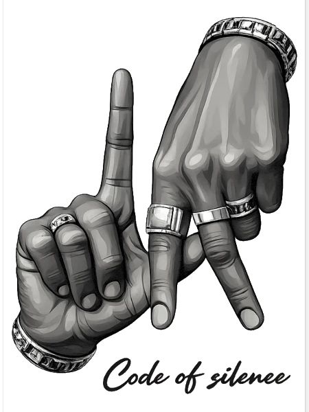 Code of Silence Grayscale Gesture