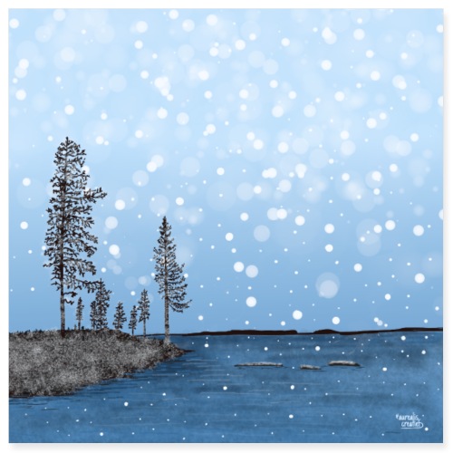 First Snow in Lapland - Poster 8x8