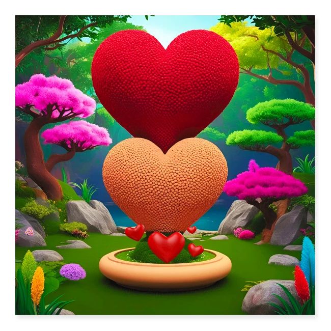 Double Heart, fantasy, nature and fantasy