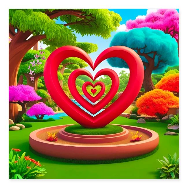 Triple heart landscape, nature, love, happiness