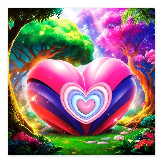Double heart, fantasy, landscapes enjoy the magic