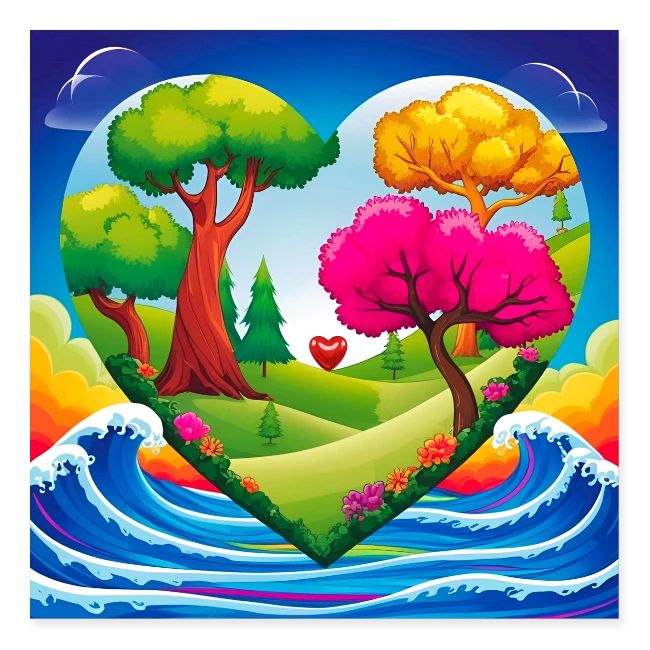 Heart, fantasy, landscapes, nature, fantasy