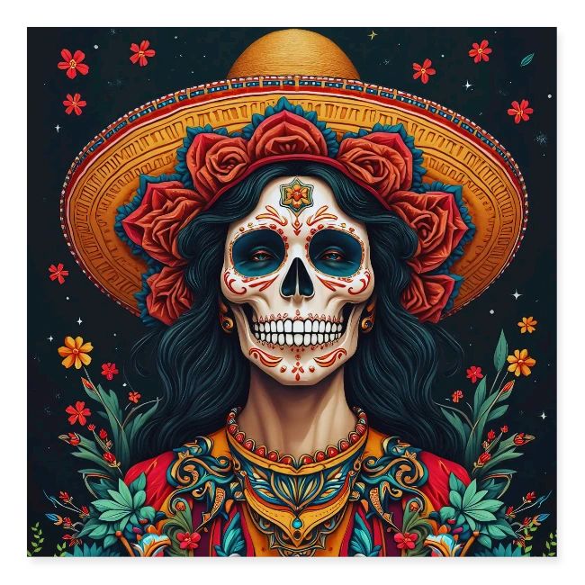 Charra Skull Art | Traditional Mexican Design