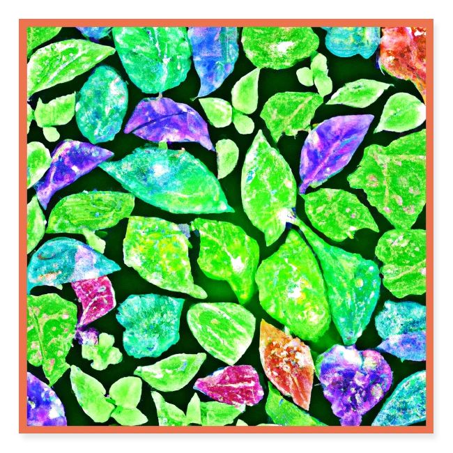 Neon Leaves Elegance: Colorful Bliss