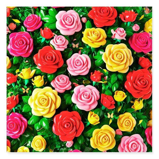 Floral print, colors in rose flowers, nature