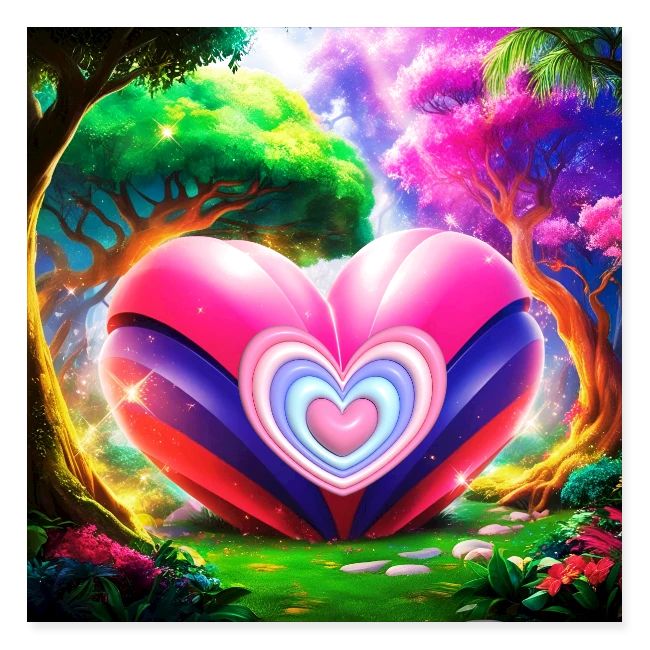 Double heart, fantasy, landscapes enjoy the magic