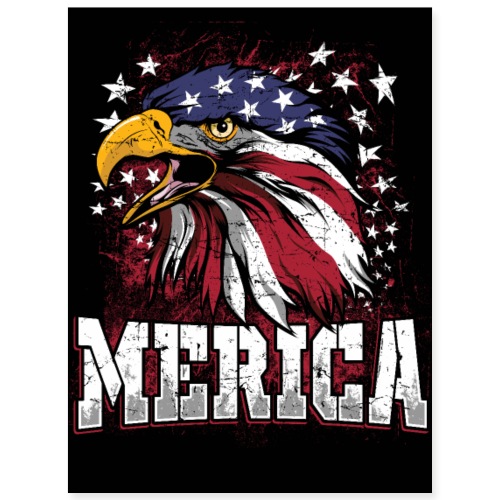 Merica American Eagle Poster - Poster 18x24
