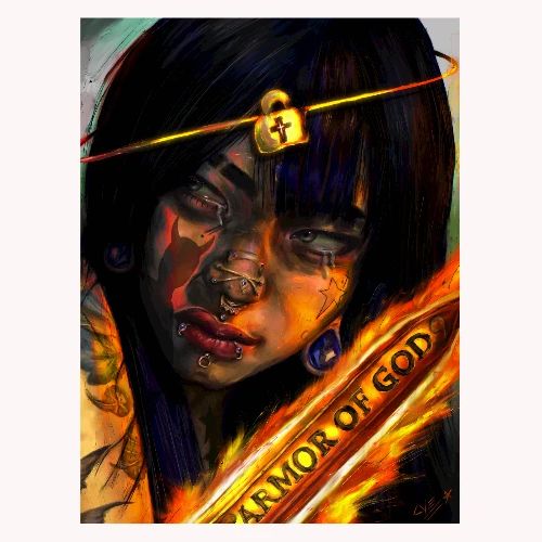 18x24 print of my artwork "Spiritual Warfare"