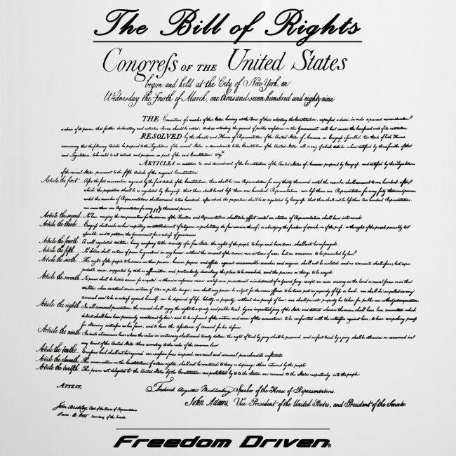 US Bill of Rights Black Lettering