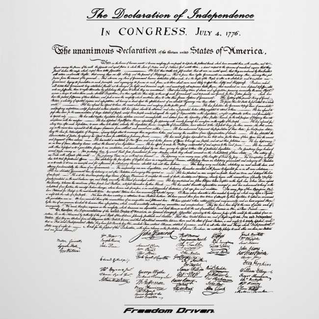 Declaration of Independence Black Lettering