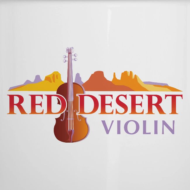 Red Desert Violin- Red Text, Cut-Out.