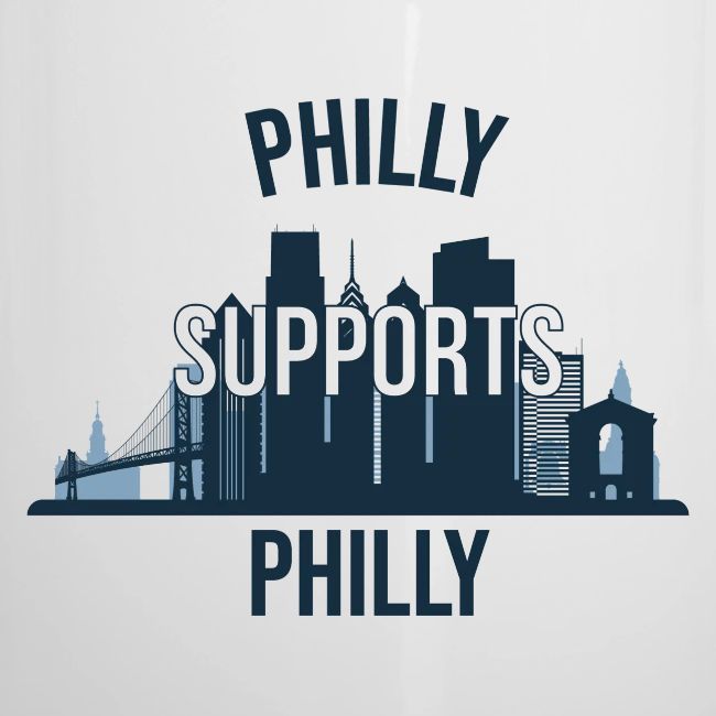 Philly Supports Philly skyline blue transparentbg