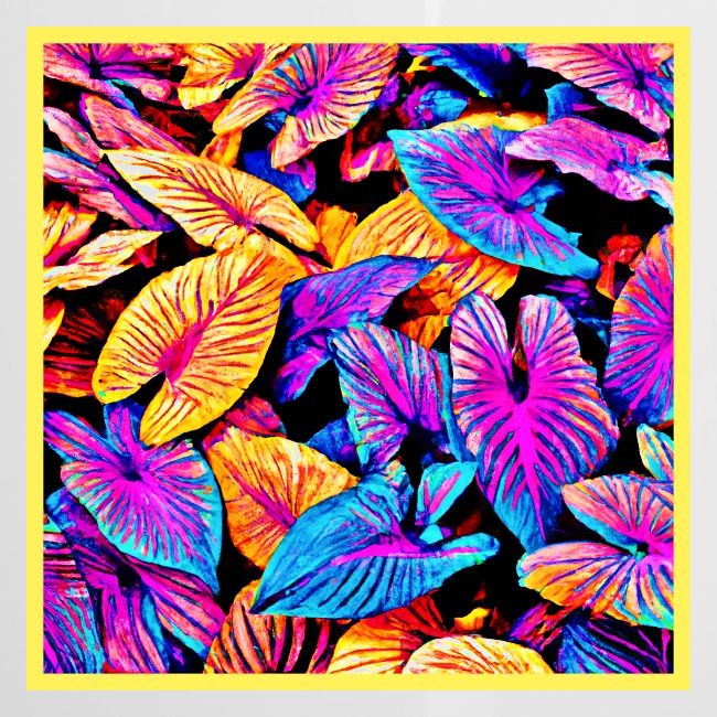 Captivating Neon Elegance Leaf Pattern