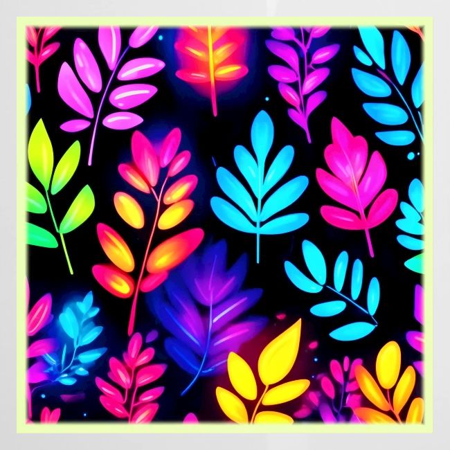 Neon Leaves Abstract Pattern