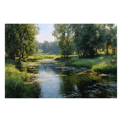Digital Painting: Verdant Reflection - Poster 36x24