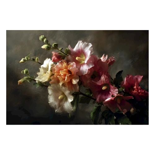 Hollyhock Harmony - Poster 36x24
