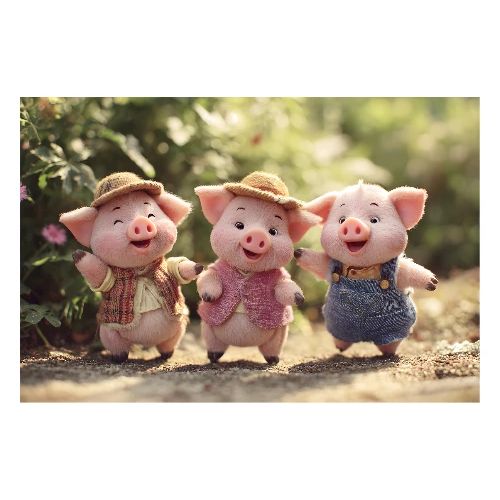 Sunny Piggy Trio - Poster 36x24