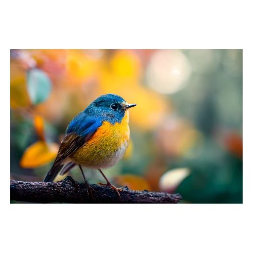 Yellow and Blue Songbird - Poster 36x24