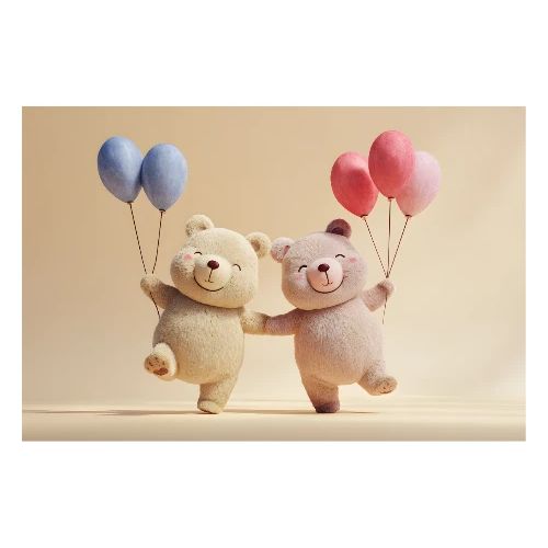 Beige Breeze Bears - Poster 36x24