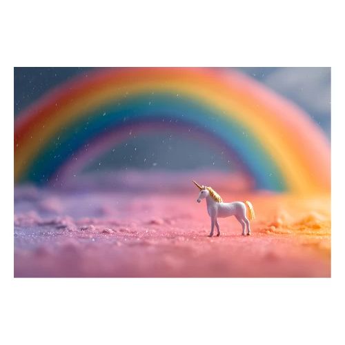 Rainbow View Unicorn - Poster 36x24