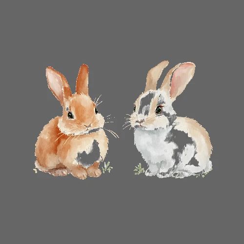Rabbits: Gentle Pair - Poster 36x24