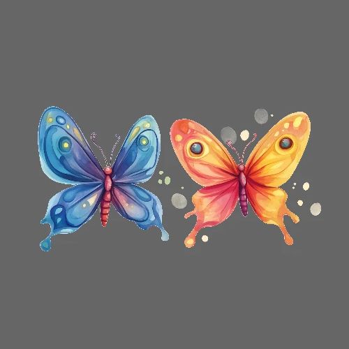 Butterflies: Blue & Orange Wings - Poster 36x24