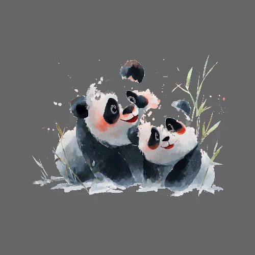 Panda Love – Mother & Baby - Poster 36x24