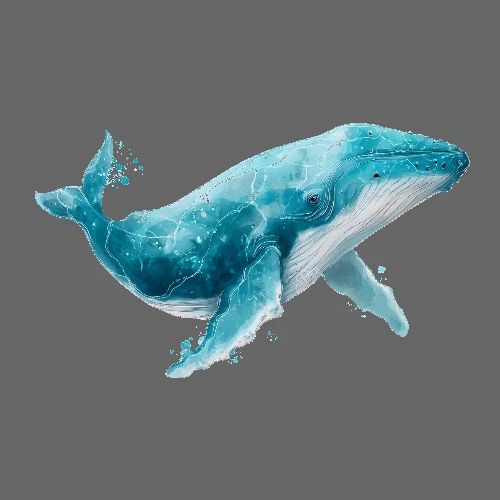 Majestic Whale in Watercolor - Poster 36x24