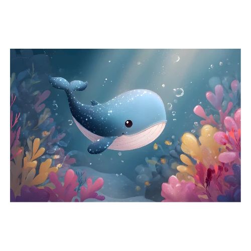 Colorful Ocean Whale - Poster 36x24