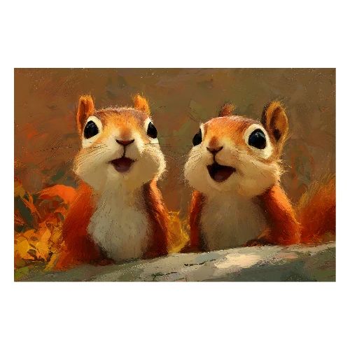 Curious Squirrel Duo - Poster 36x24