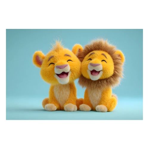 Smiling Lion Duo - Poster 36x24