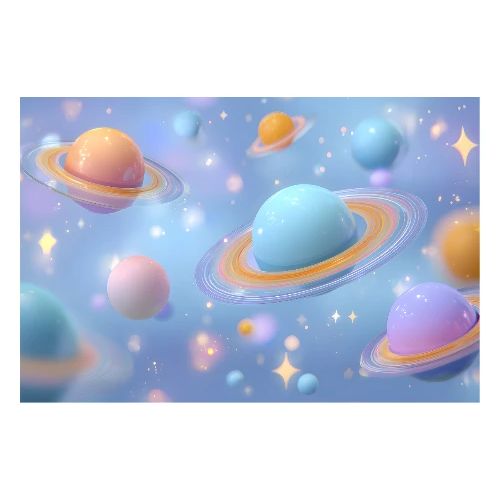 Playful Cosmic Planets - Poster 36x24