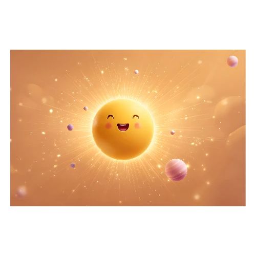 Cheerful Sun in Space - Poster 36x24