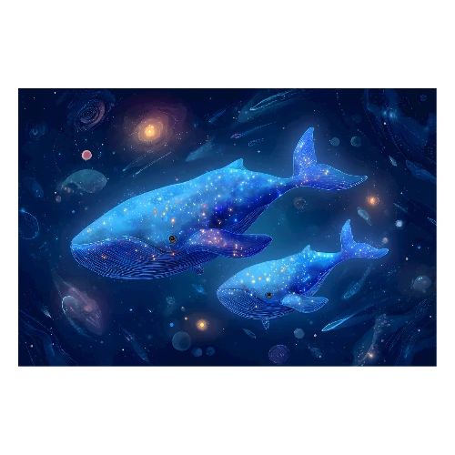 Cosmic Whale Journey - Poster 36x24