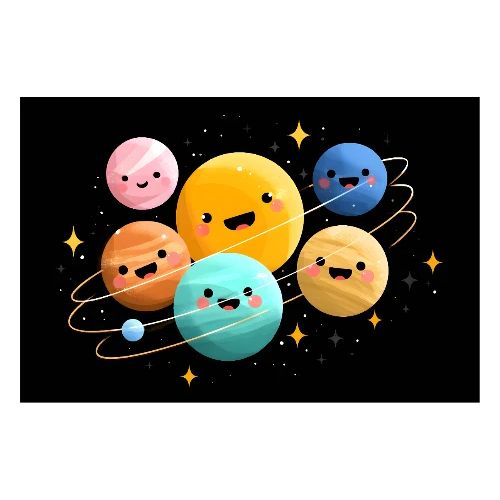Dancing Planets in Space - Poster 36x24