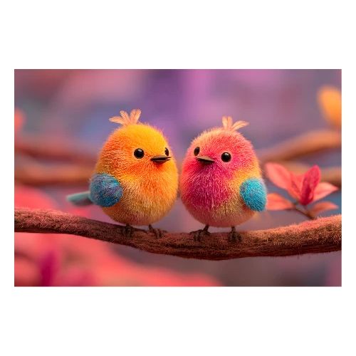 Colorful Bird Companions - Poster 36x24