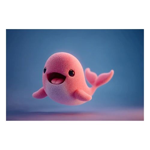 Pink Baby Whale Adventure - Poster 36x24